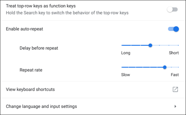 Altere a linha superior de botões para teclas F no estilo do Windows ou ative as teclas de repetição automática ao pressionar longamente uma tecla