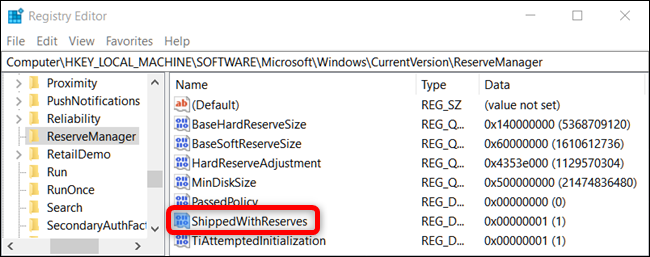 Найдите ShippedWithReserves и дважды щелкните по нему.
