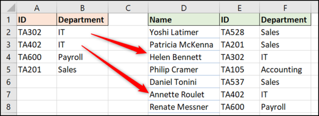 XLOOKUP para uma correspondência exata