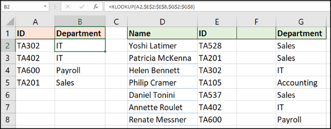 A coluna inserida não quebra XLOOKUP