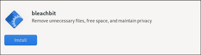 ソフトウェアアプリケーションのBleachBit「インストール」オプション。