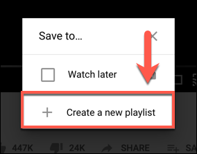 單擊創建新播放列表以創建新的 YouTube 播放列表