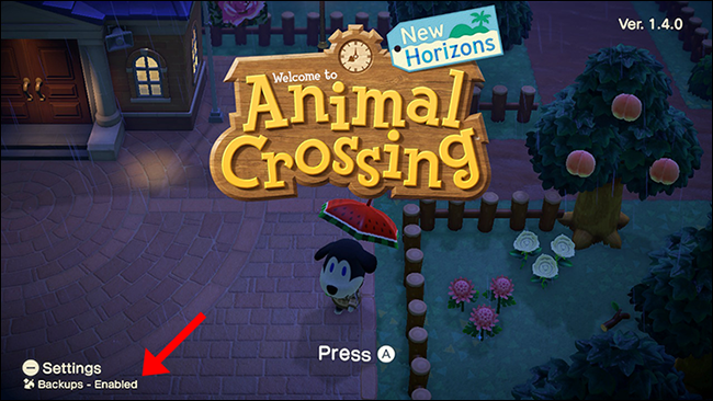 どうぶつの森ニューホライズンズのバックアップが有効