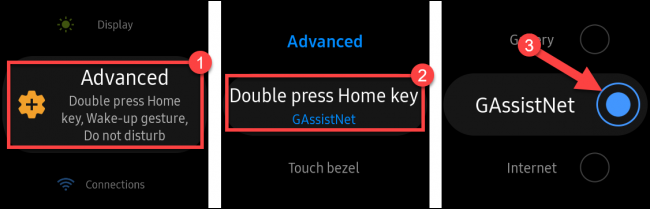 Selecione “Configurações”, selecione “Double Press Home Key” e, em seguida, selecione “GAssistNet”.