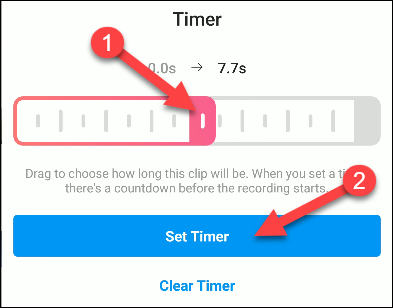 Timer für Instagram-Walzen