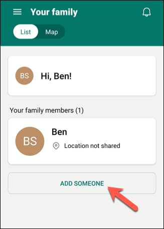 اضغط على "إضافة شخص ما".