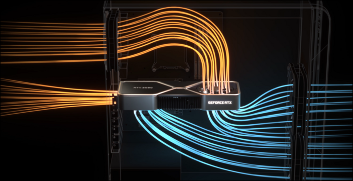 ventilatorul în sus pe GPU duce la un flux de aer mai bun al carcasei