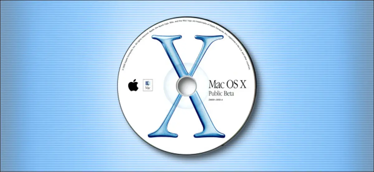 Bir Apple Mac OS X Genel Beta CD-ROM'u.