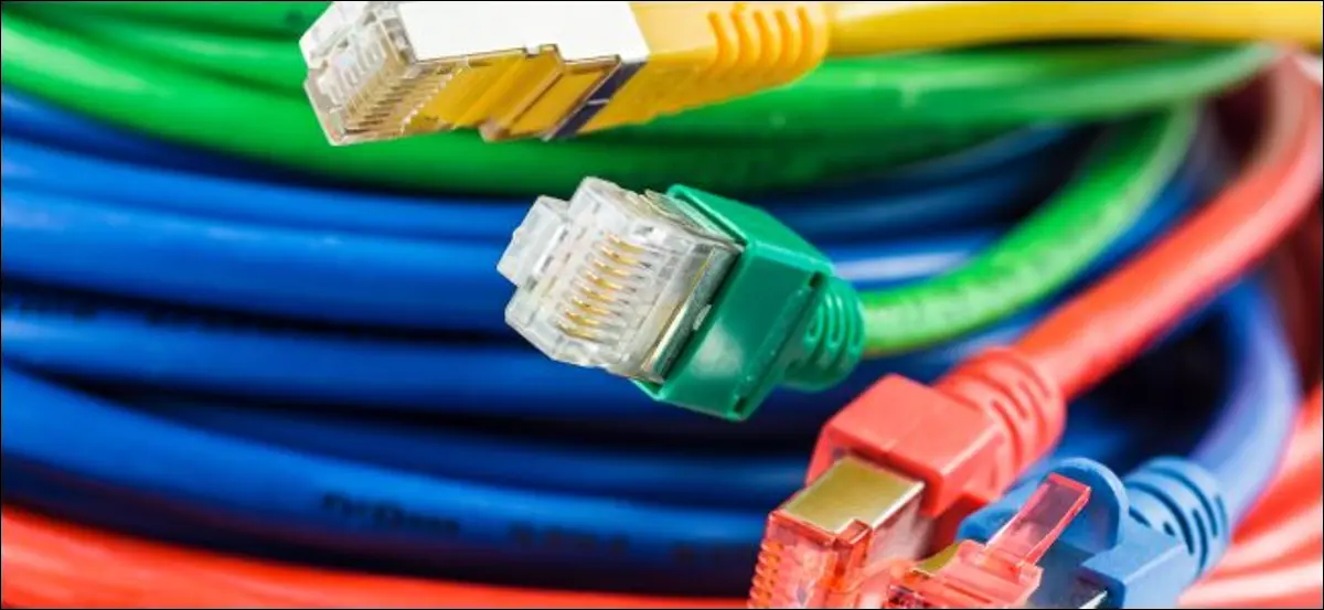 Câbles Ethernet colorés.