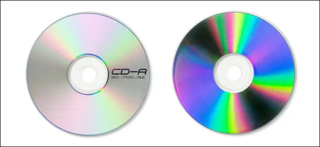 CD-R 的正面和背面。