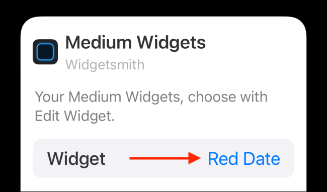 Appuyez sur Widget à partir des options