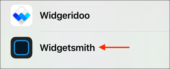 เลือก Widgetsmith