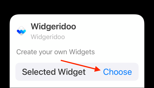 Widget Seçeneklerinden Seç Düğmesine dokunun