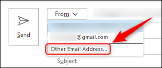 Die Option "Andere E-Mail-Adresse".