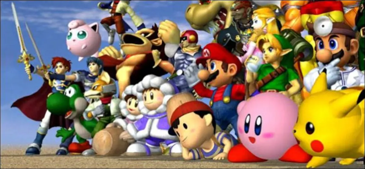 Une récolte d'un rendu officiel de la liste Super Smash Bros. Melee.