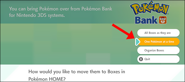 Pokemon Home Sortieroptionen