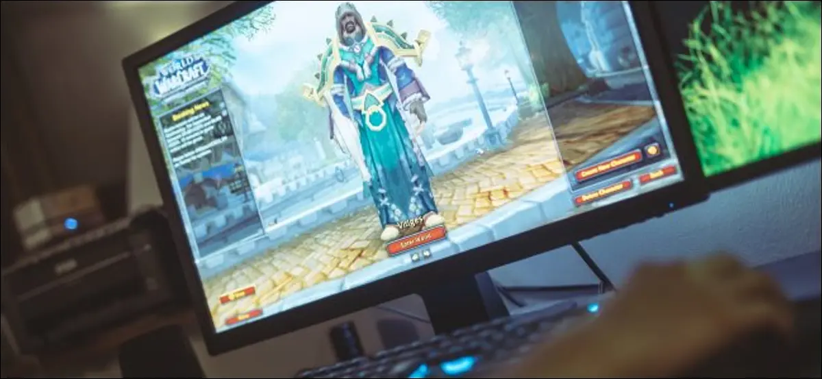 หน้าจอเลือกตัวละครใน World of Warcraft ของ Blizzard