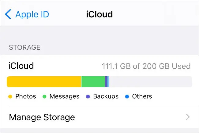 إدارة التخزين على iCloud