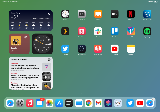 iPadOS14のウィジェット