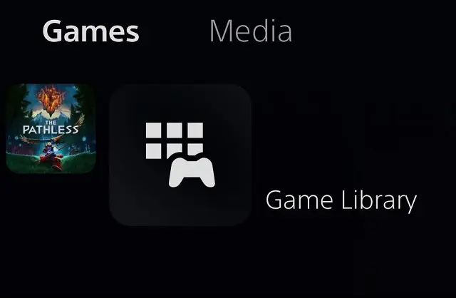 la bibliothèque de jeux ps5 est située à l'extrême droite du menu