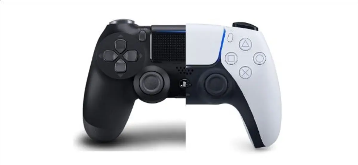 manettes ps4 et ps5 côte à côte