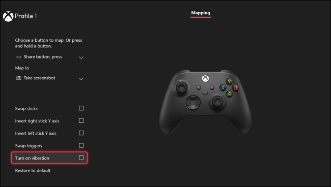 Xbox One /シリーズX | Sでランブルを無効にする