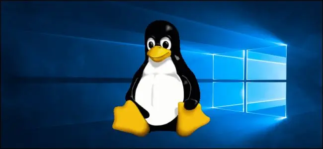 มาสคอต Tux ของ Linux บน Windows 10