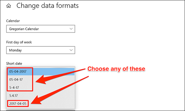 Modifica il formato della data breve