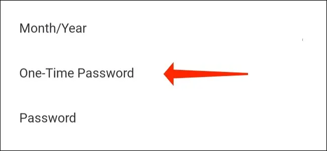 Tippen Sie auf „Einmalpasswort“
