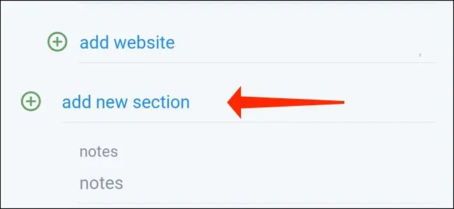 Tippen Sie auf „Neuen Abschnitt hinzufügen“