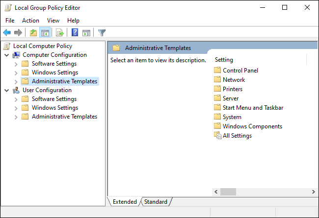 Template Administratif di Editor Kebijakan Grup