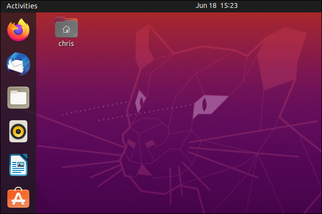 Ubuntu20.04のデスクトップ