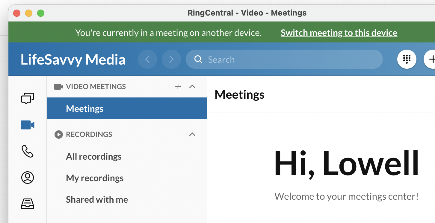 مفتاح ذكي RingCentral