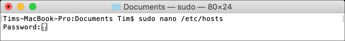 Commande de terminal sudo macOS