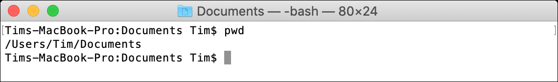 pwd macOS-Terminalbefehl