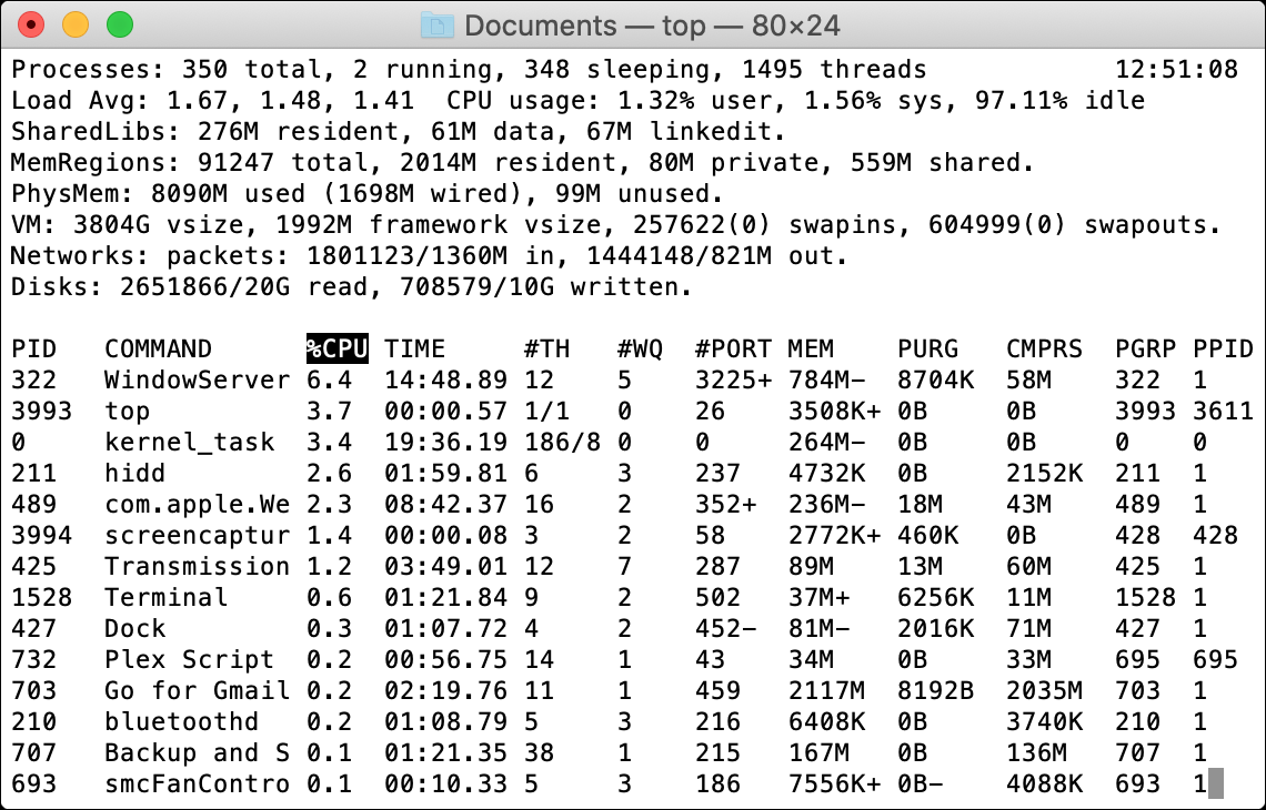 superior Comando de terminal de macOS