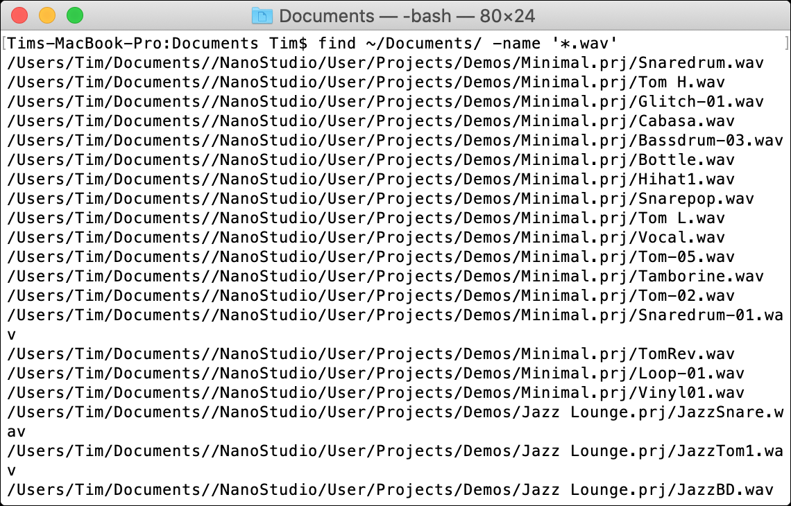 encontrar comando de terminal de macOS