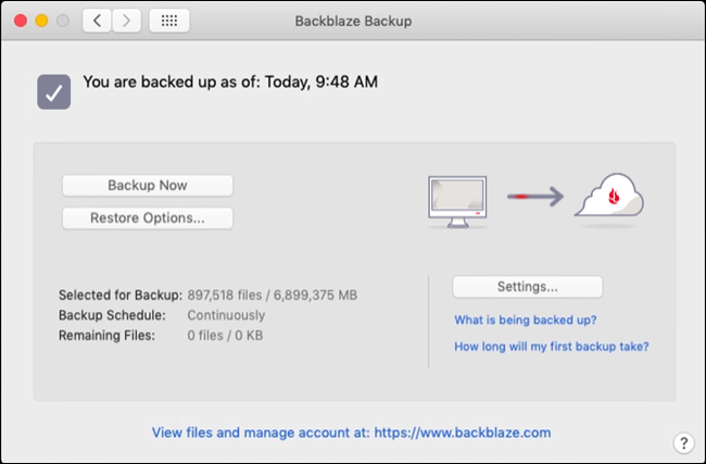 適用於 macOS 的 Backblaze