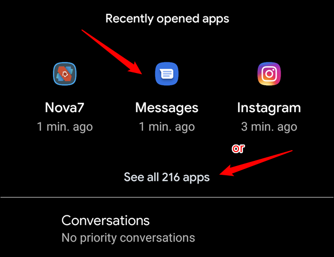 Il menu App e notifiche