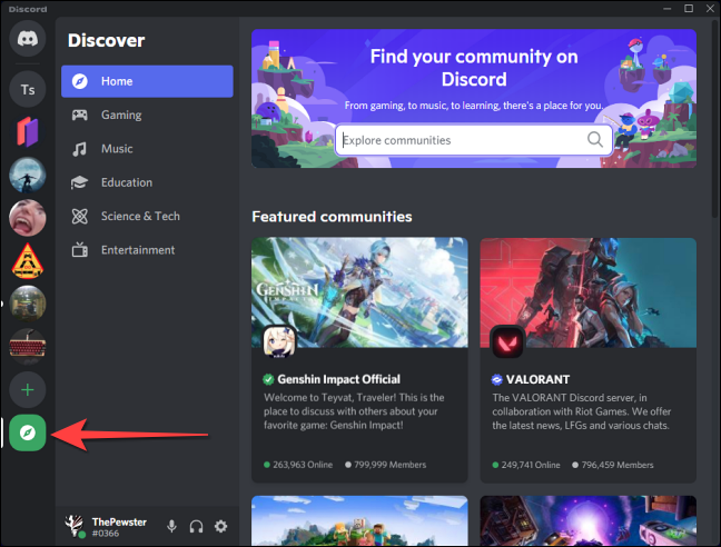 Erkunden Sie öffentliche Community-Server in Discord