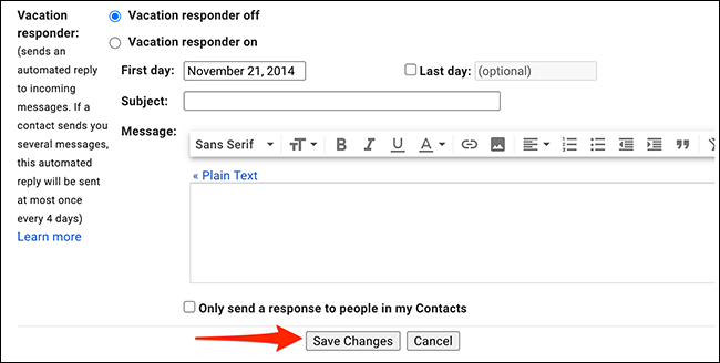 คลิก "บันทึกการเปลี่ยนแปลง" ใน "การตั้งค่า" บน Gmail