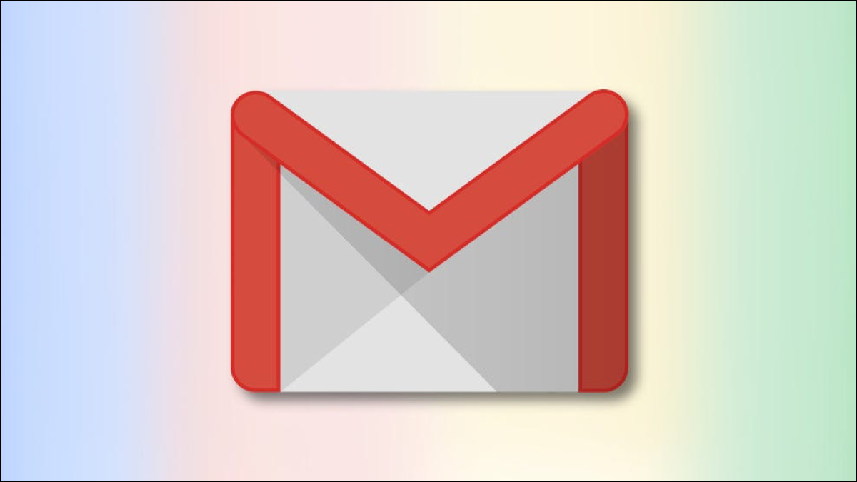 Logo do Gmail em um plano de fundo gradiente.