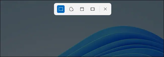 Die Snipping-Symbolleiste von Windows 11.