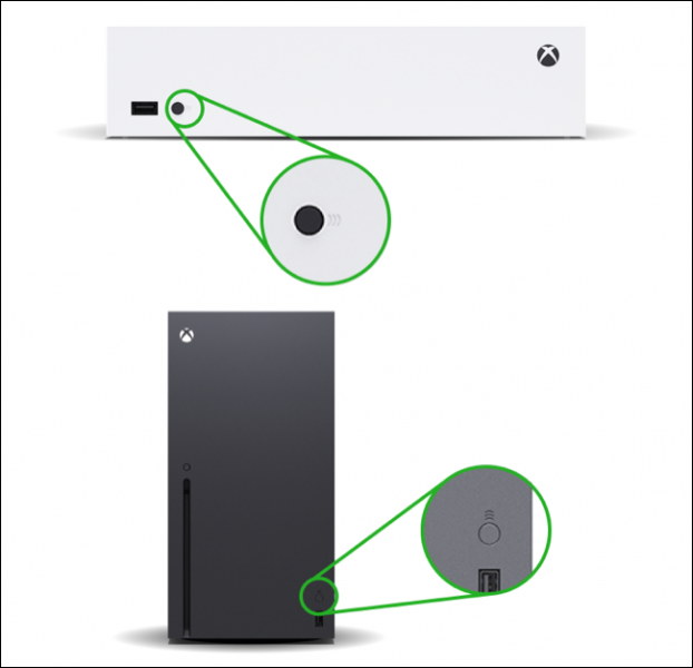 Xbox Series S 和 X 配对按钮