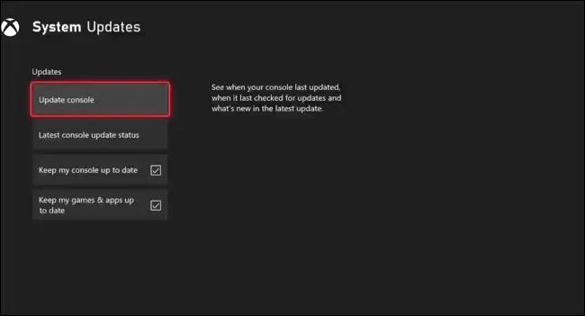 Actualizați-vă consola Xbox Series