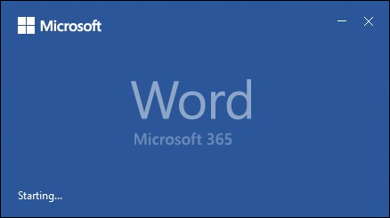 Microsoft365ワードスプラッシュ画面