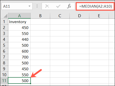 Fonction MEDIANE dans Excel