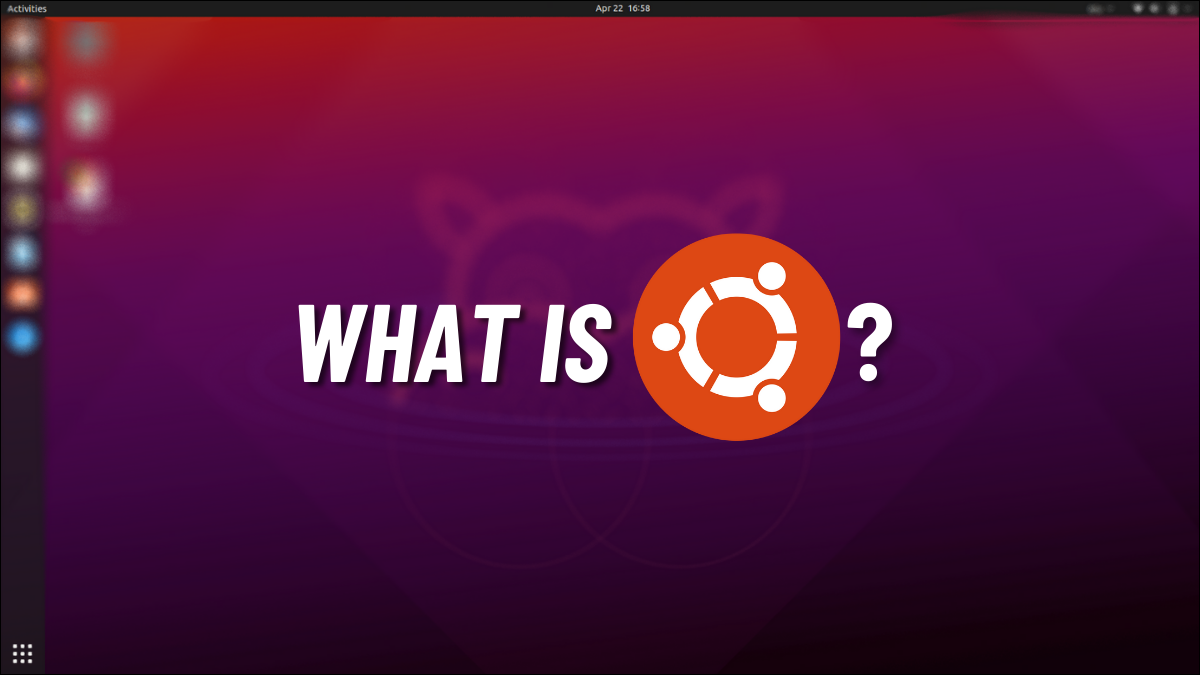 عبارة "What is ubuntu" على سطح مكتب Ubuntu