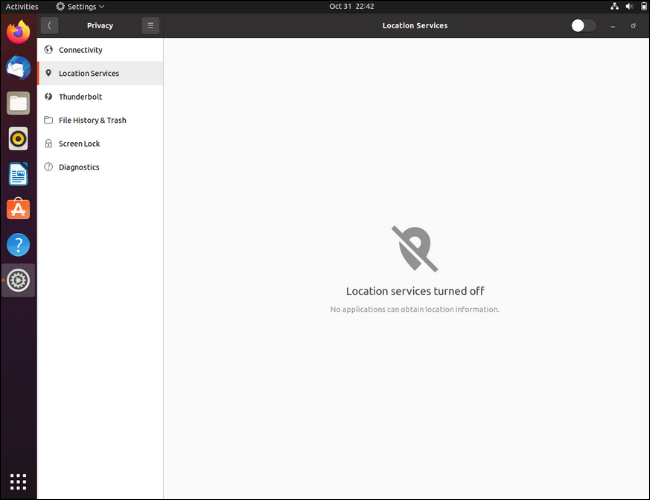 Ubuntu désactive les services de localisation