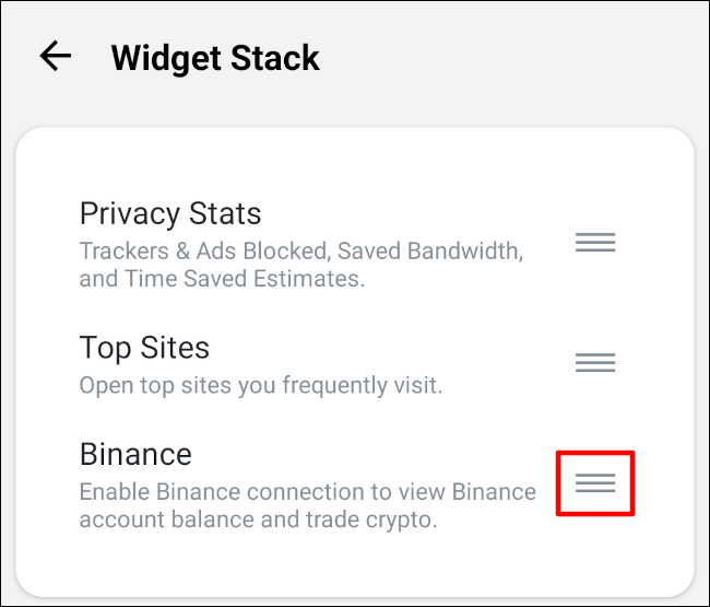 Atingeți și mențineți apăsat pe cardul widget de care doriți să scăpați.